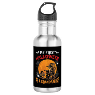 Erstes Halloween als Großvater Zauberer Fledermaus Edelstahlflasche