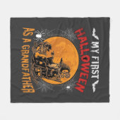 Erstes Halloween als Großvater Zauberer Fledermaus Fleecedecke (Vorderseite (Horizontal))
