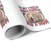 Erstes Halloween als Hexenmutter Skelett Mond_1 Geschenkpapier (Rolleneckpunkt)