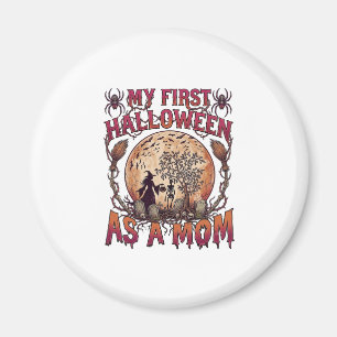 Erstes Halloween als Hexenmutter Skelett Mond_1 Magnet