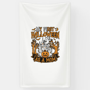 Erstes Halloween als Mutter Geister Schloss Kürbis Banner