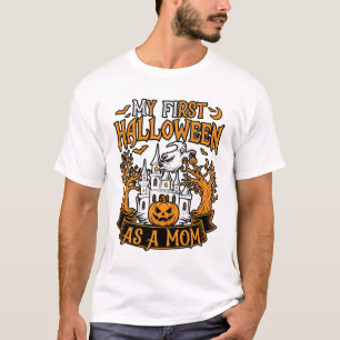 Erstes Halloween als Mutter Geister Schloss Kürbis T-Shirt