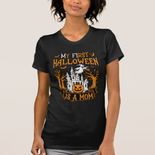 Erstes Halloween als Mutter Geister Schloss Kürbis T-Shirt