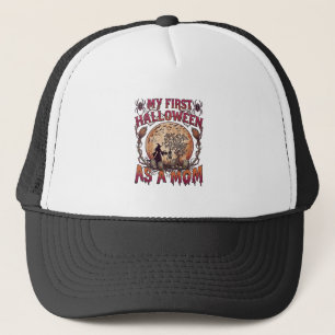 Erstes Halloween als Mutter Hexe Skelett Mond_1 Truckerkappe