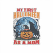 Erstes Halloween Als Mutter Kürbis Wolf Mond_1 Aufkleber (Vorderseite)