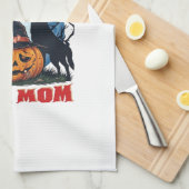 Erstes Halloween Als Mutter Kürbis Wolf Mond_1 Geschirrtuch (Viertel Falte)