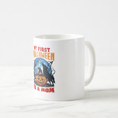Erstes Halloween Als Mutter Kürbis Wolf Mond_1 Kaffeetasse (VorderseiteRechts)