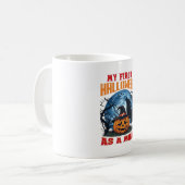 Erstes Halloween Als Mutter Kürbis Wolf Mond_1 Kaffeetasse (Vorderseite Links)