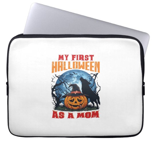 Erstes Halloween als Mutter-Kürbis-Wolfmond_1 Laptopschutzhülle (Vorderseite)
