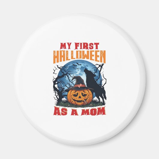 Erstes Halloween als Mutter-Kürbis-Wolfmond_1 Magnet (Vorne)