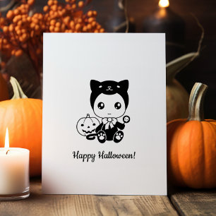 erstes Halloween-Baby-Black-Cat-Kostüm Gummistempel