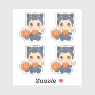 erstes Halloween Baby Black Cat Kostüm Set 4 Aufkleber