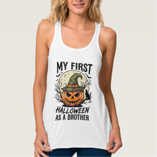 Erstes Halloween Bruder Vintage Kürbis Mond Shirt