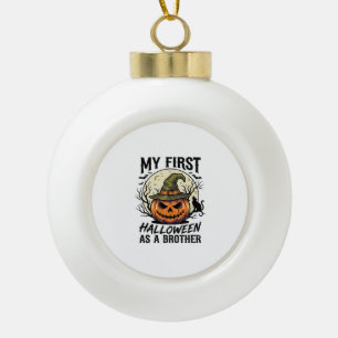 Erstes Halloween Bruder Vintage Kürbis Mond Shirt Keramik Kugel-Ornament