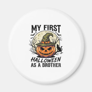 Erstes Halloween Bruder Vintage-Kürbis-Mond-Shirt Magnet
