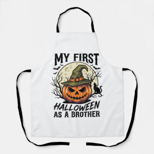 Erstes Halloween Bruder Vintage Kürbis Mond Shirt Schürze