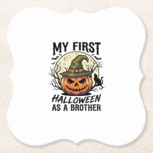 Erstes Halloween Bruder Vintage Kürbis Mond Shirt Untersetzer