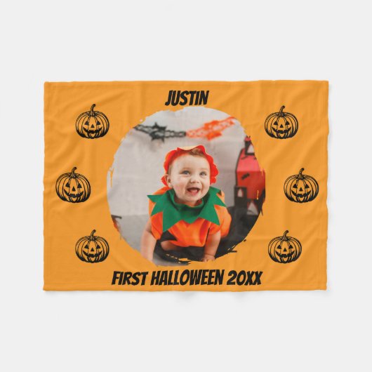 erstes Halloween-Foto Fleecedecke (Vorderseite (Horizontal))