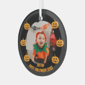 erstes Halloween-Foto Ornament Aus Glas (Vorderseite links)
