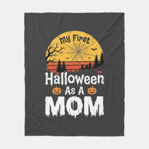 Erstes Halloween Mama Vintage Sonnenuntergang Desi Fleecedecke