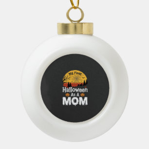 Erstes Halloween Mama Vintage Sonnenuntergang Desi Keramik Kugel-Ornament