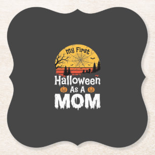 Erstes Halloween Mama Vintage Sonnenuntergang Desi Untersetzer