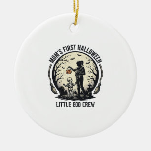 Erstes Halloween-Mama Vintage-spooky-Mond-Shirt_1 Keramik Ornament