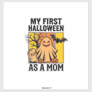 Erstes Halloween-Mutter-Shirt Vintage-Geister-Desi Aufkleber
