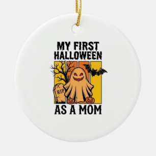 Erstes Halloween-Mutter-Shirt Vintage-Geister-Desi Keramik Ornament