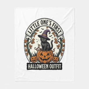 Erstes Halloween-Outfit Vintage Schwarze Katze Kür Fleecedecke