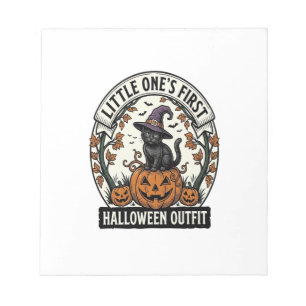 Erstes Halloween-Outfit Vintage Schwarze Katze Kür Notizblock