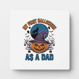 Erstes Halloween Papa Vintage Kürbis Wolf Shirt_1 Fotoplatte
