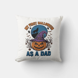 Erstes Halloween Papa Vintage Kürbis Wolf Shirt_1 Kissen