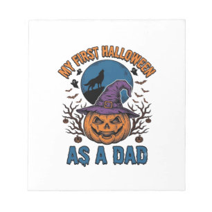 Erstes Halloween Papa Vintage Kürbis Wolf Shirt_1 Notizblock