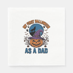 Erstes Halloween Papa Vintage Kürbis Wolf Shirt_1 Serviette