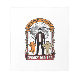 Erstes Halloween-Vater-Shirt Vintage-spooky-Famili Notizblock