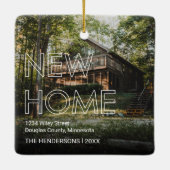 Erstes Haus 2 Foto Weihnachten Keramikornament (Rückseite)