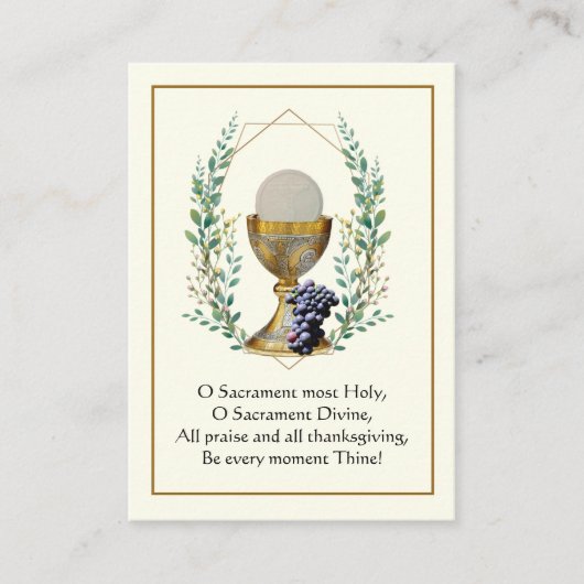 Erstes Heilige Kommunion Chalice Gastgebet Visitenkarte (Vorderseite)