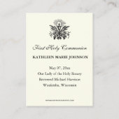 Erstes Heilige Kommunion Chalice Gastgebet Visitenkarte (Rückseite)