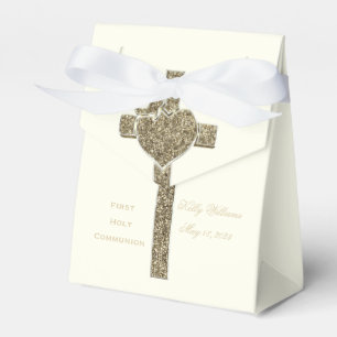 Erstes heilige Kommunions-Kreuz mit Taube und Geschenkschachtel