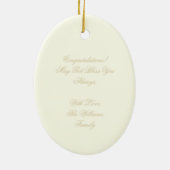 Erstes heilige Kommunions-Kreuz mit Taube und Keramik Ornament (Hinten)