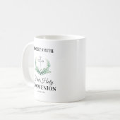 Erstes heiliges Abendmahl mit grünem Blatt Kaffeetasse (Vorderseite Links)