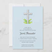 Erstes Heiliges Kommunenkreuz auf blauer Einladung (Vorderseite)