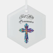 Erstes Heiliges Kommunenkreuz Ornament Aus Glas (Vorderseite)