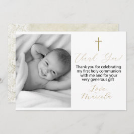 Erstes Heiliges Kommunion Foto danke Ihnen Einladu Einladung