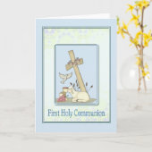 Erstes Heiliges Kommunion Lamb Karte (Gelbe Blume)