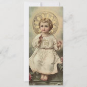 Erstes Heiliges Kommunion Vintages Kind Jesus Einladung (Vorderseite)