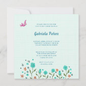 Erstes Heiliges Kommunionkleid | Einladungs-Girl Einladung (Rückseite)