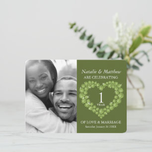 Erstes Hochzeitstag Peridot grüne Foto  Einladung