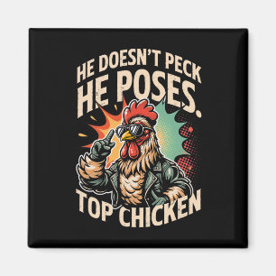 Erstes Huhn Lustiger Hahn Farmer Liebhaber Pickt N Magnet